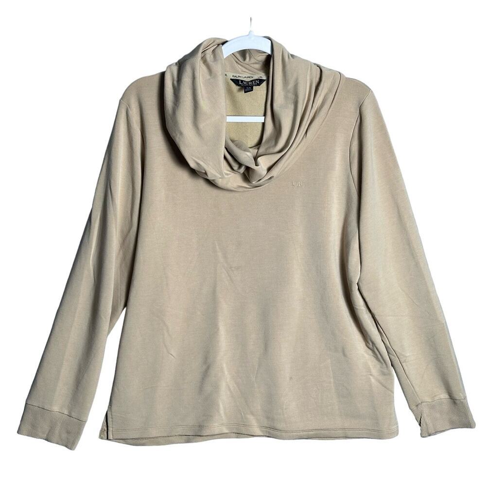 Lauren Ralph Lauren Large Cowl Neck Pullover Jersey Top Viscose Blend lagenlook